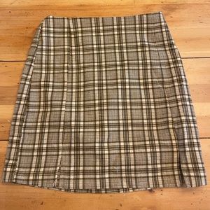 Brown Plaid Skirt.